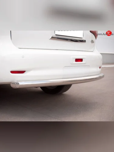 Защита заднего бампера (Ø76 мм, нержавейка) SLITKOFF INFINITI QX56  Z62 (2010-2013)