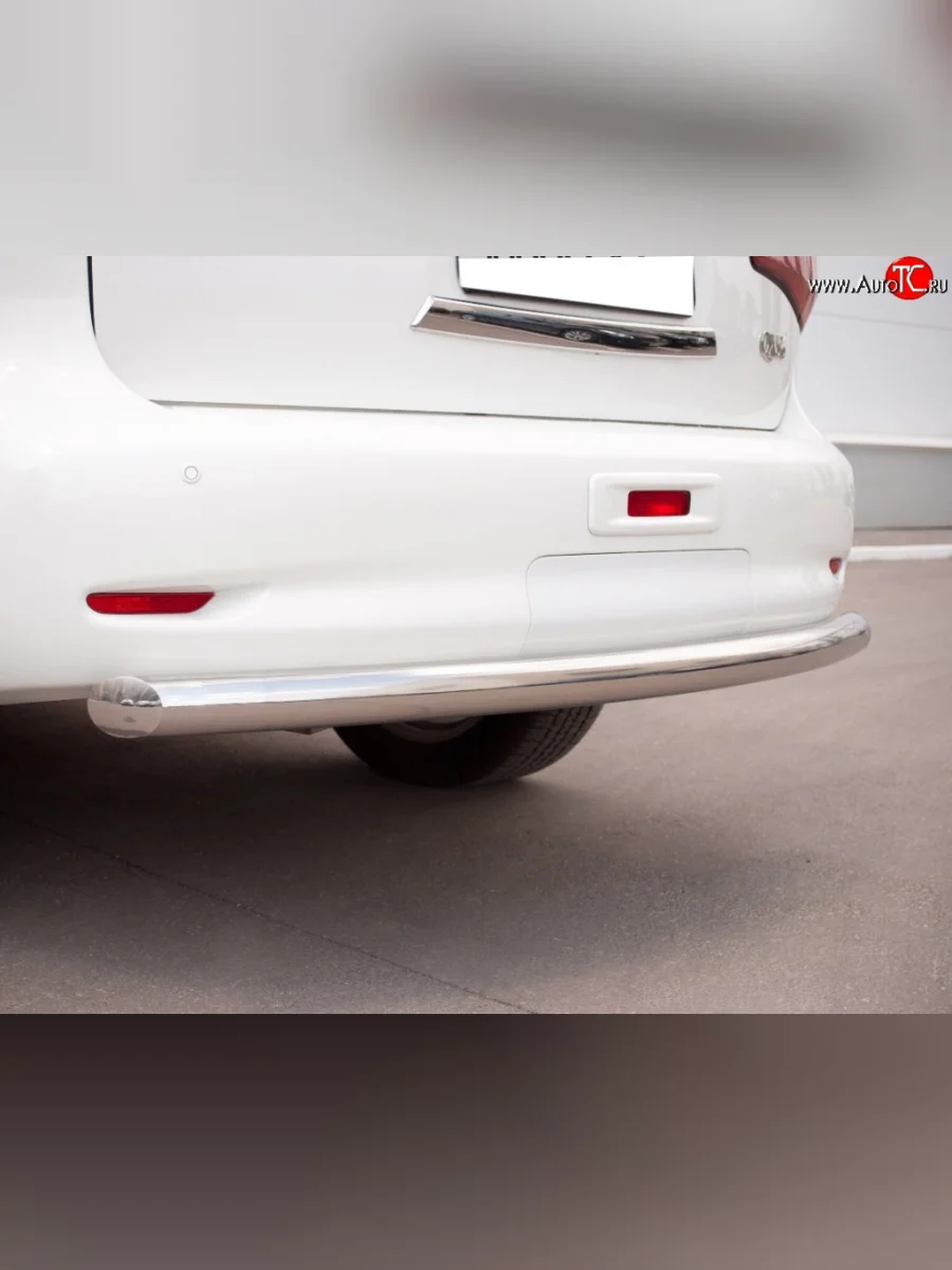 Защита заднего бампера (Ø76 мм, нержавейка) SLITKOFF INFINITI QX56 Z62 (2010-2013)  в Керчи Республика Крым