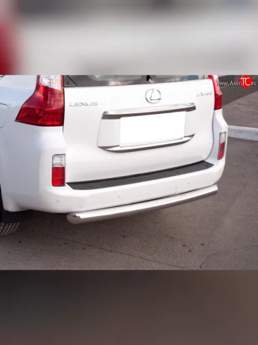 Защита заднего бампера (Ø76 мм, нержавейка) SLITKOFF Lexus GX460  J150 (2009-2013) дорестайлинг