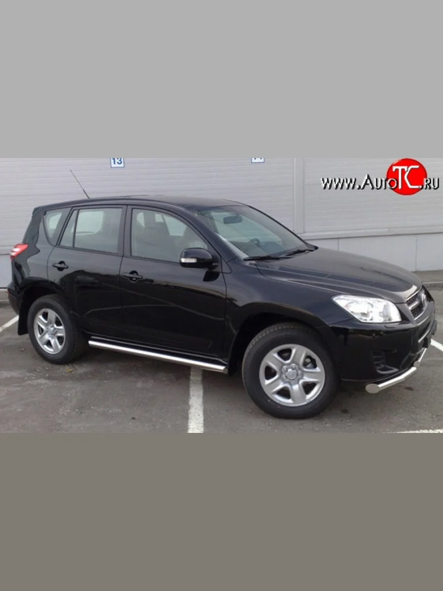 Защита порогов Russtal 76 мм Toyota RAV4 XA30 5 дв. 2-ой рестайлинг (2010-2013) (Защита порогов с со скосами на торцах (вариант 1))  в Самаре Самарской области