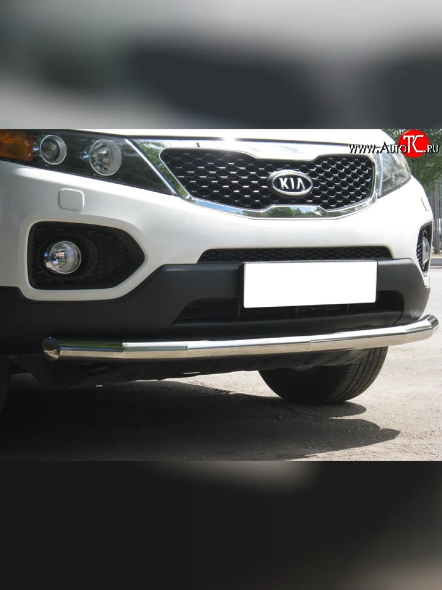 Одинарная защита переднего бампера SLITKOFF 70 мм KIA Sorento XM дорестайлинг (2009-2012)  в Самаре Самарской области