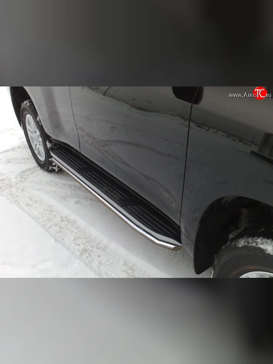 Защита порогов Russtal Toyota Land Cruiser Prado J150 дорестайлинг (2009-2013) (Защита порогов с со скосами на торцах (вариант 1))  в Керчи Республика Крым