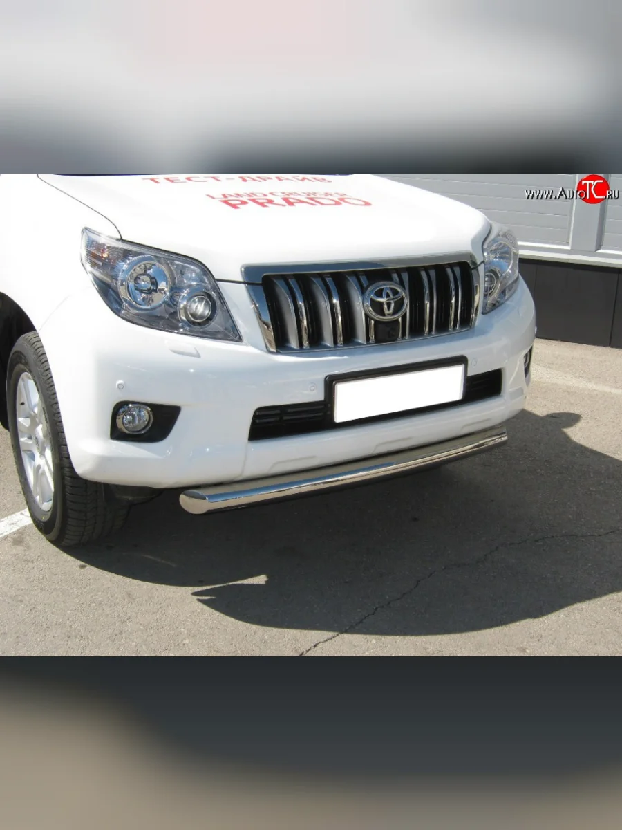 Одинарная защита переднего бампера SLITKOFF 76 мм Toyota Land Cruiser Prado J150 дорестайлинг (2009-2013)  в Самаре Самарской области