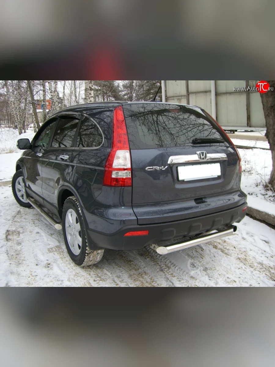 Одинарная защита заднего бампера SLITKOFF диаметром 70 мм Honda CR-V RE1,RE2,RE3,RE4,RE5,RE7 дорестайлинг (2007-2010)  с доставкой в г. Керчь