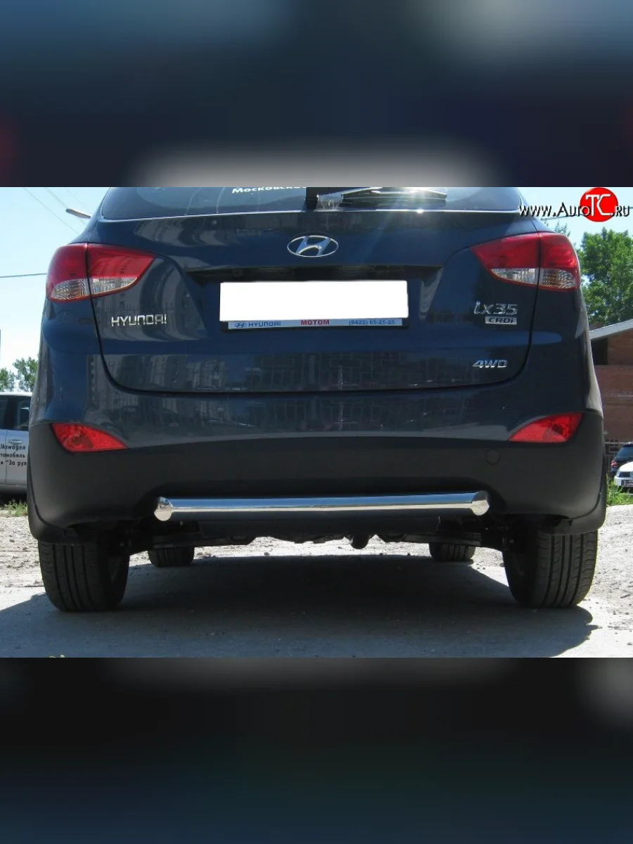 Одинарная защита заднего бампера SLITKOFF диаметром 76 мм Hyundai IX35 LM дорестайлинг (2009-2013)  в Самаре Самарской области