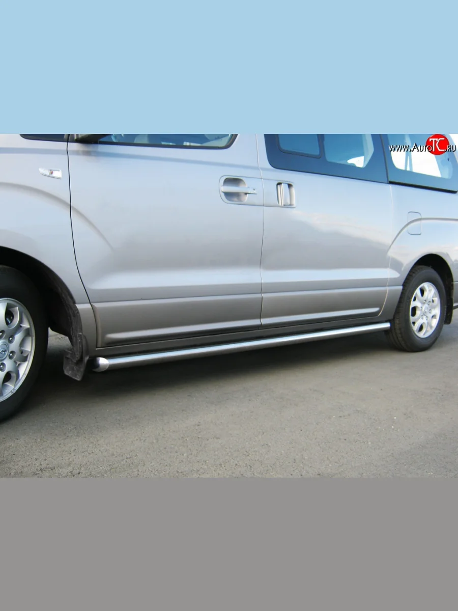 Защита порогов Russtal Hyundai Starex/Grand Starex/H1 TQ дорестайлинг (2007-2013) (Защита порогов с со скосами на торцах (вариант 1))  в Перми Пермском крае