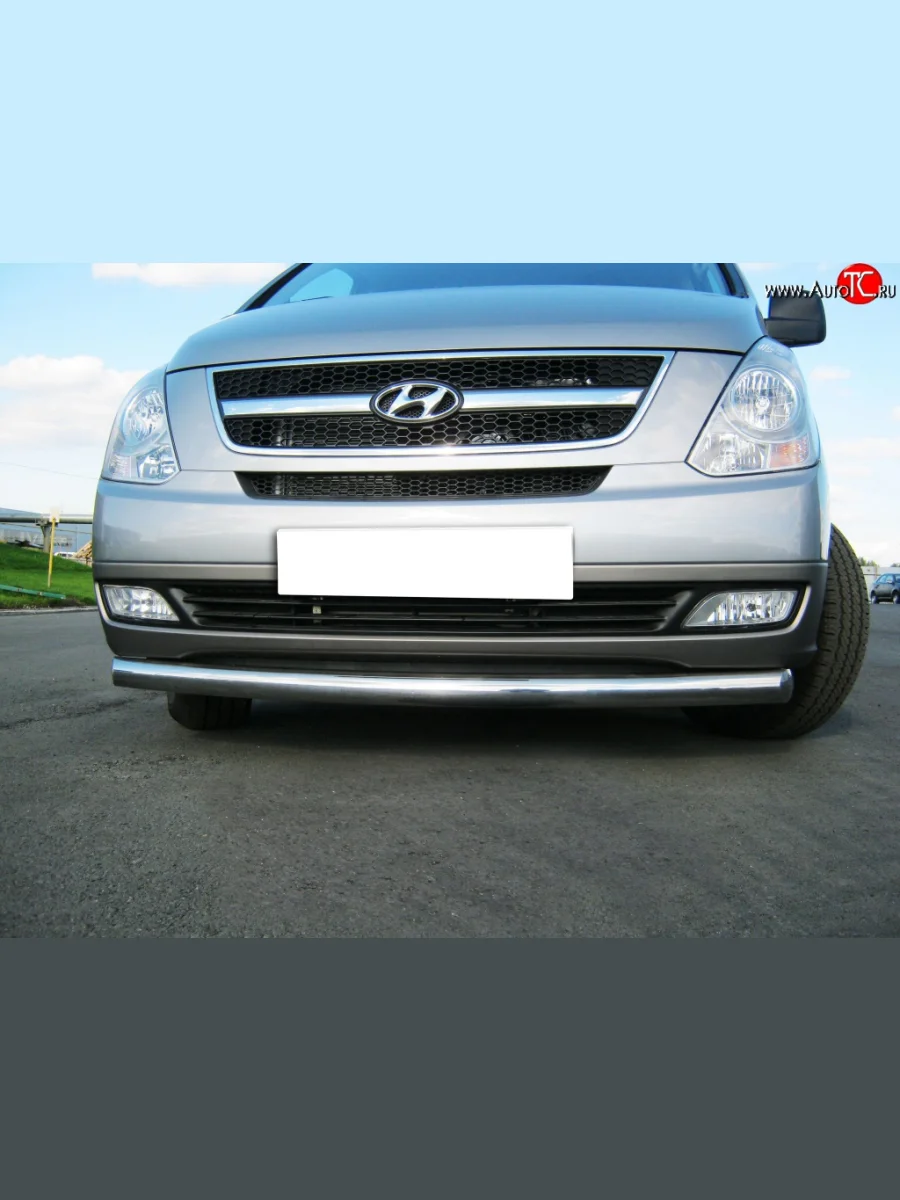 Одинарная защита переднего бампера SLITKOFF 76 мм Hyundai Starex/Grand Starex/H1 TQ дорестайлинг (2007-2013)  в Керчи Республика Крым
