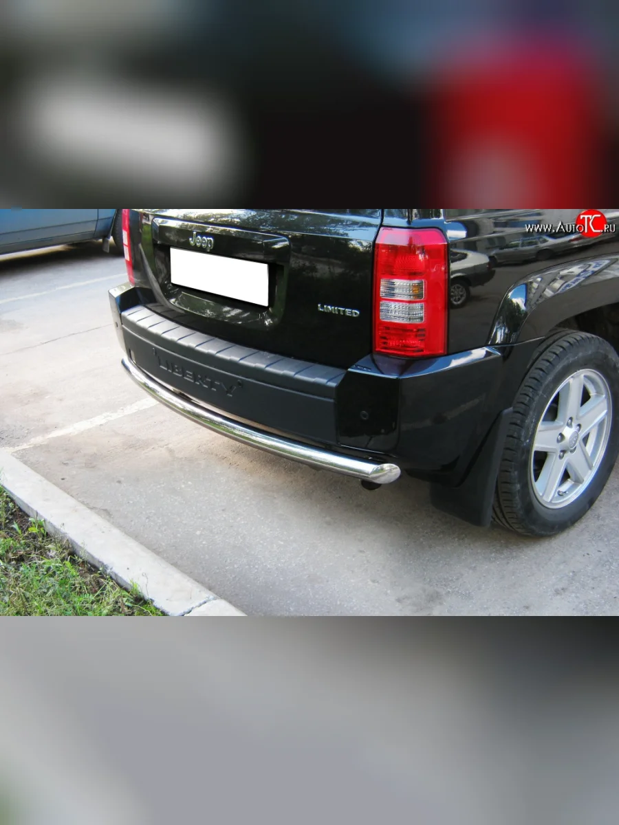 Защита заднего бампера (Ø76 мм, нержавейка) Russtal Jeep Liberty KJ дорестайлинг (2001-2004)  в Перми Пермском крае