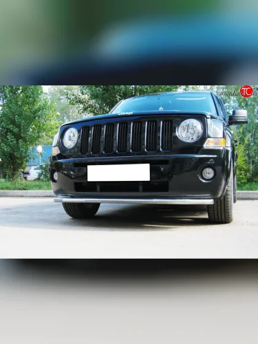 Одинарная защита переднего бампера Russtal 42 мм Jeep Liberty KJ дорестайлинг (2001-2004)