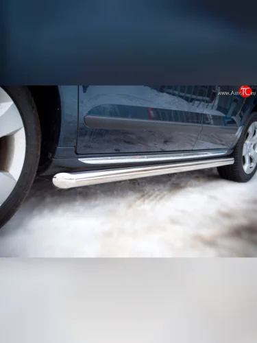 Защита порогов Russtal из круглой трубы диаметром 63 мм Peugeot 3008 рестайлинг (2013-2017)