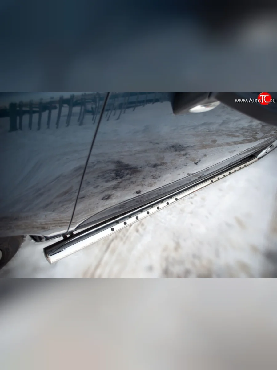 Защита порогов Russtal из овальной трубы с проступью Peugeot 3008 рестайлинг (2013-2017)  в Самаре Самарской области