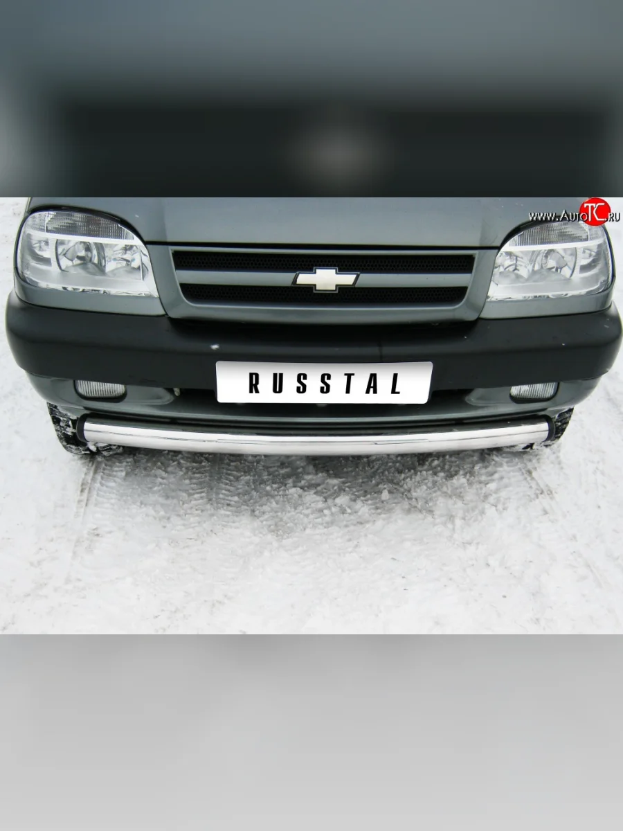 Одинарная защита переднего бампера SLITKOFF диаметром 63 мм Chevrolet Niva 2123 дорестайлинг (2002-2008)  В Кинешме Ивановской области