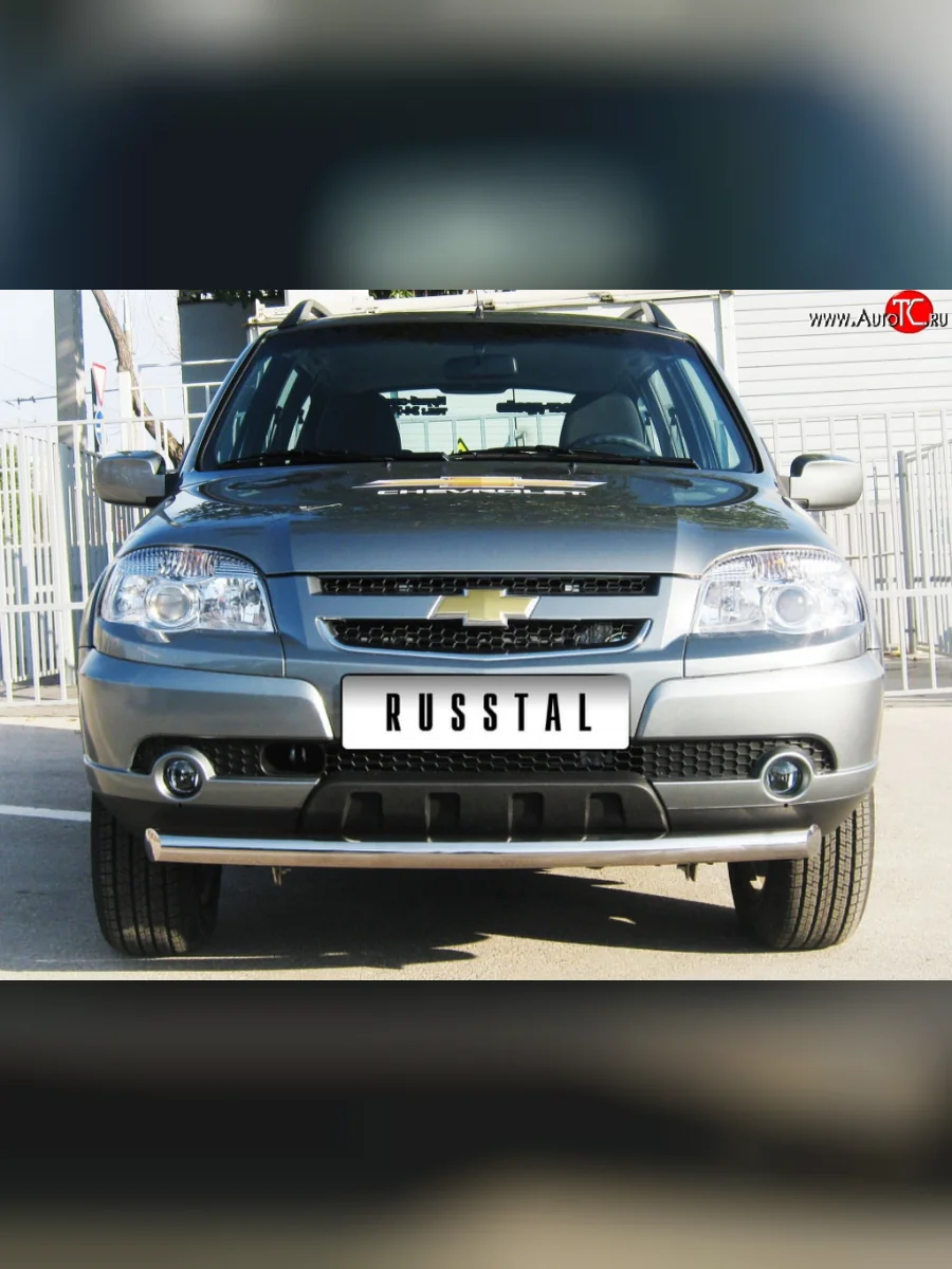 Одинарная защита переднего бампера Bertone диаметром 63 мм  Chevrolet Niva (2009-2020), Лада ВАЗ 2123 (Нива Шевроле) (2009-2021)  в Самаре Самарской области