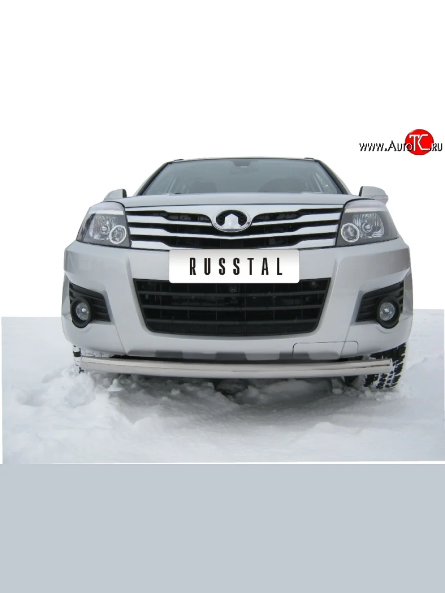 Одинарная защита переднего бампера SLITKOFF диаметром 63 мм Great Wall Hover H3  дорестайлинг (2010-2014)  в Перми Пермском крае