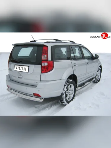 Защита заднего бампера (Ø76 мм, нержавейка) SLITKOFF Great Wall Hover H3 (2010-2014)  дорестайлинг