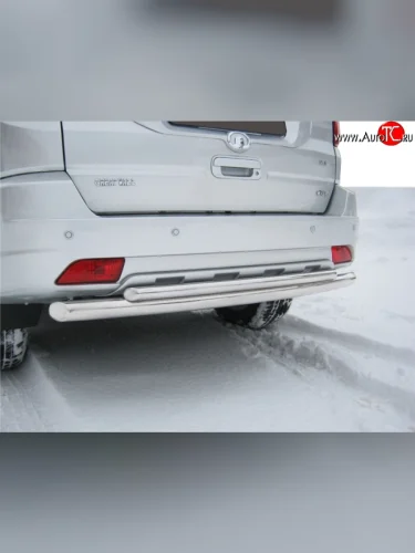 Защита заднего бампера (Ø76 и 42 мм, нержавейка) SLITKOFF Great Wall Hover H3 (2010-2014)  дорестайлинг