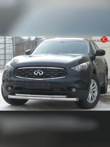 Защита переднего бампера (2 трубыØ63 и 42 мм, нержавейка) SLITKOFF INFINITI FX35  S51 - FX50  S51