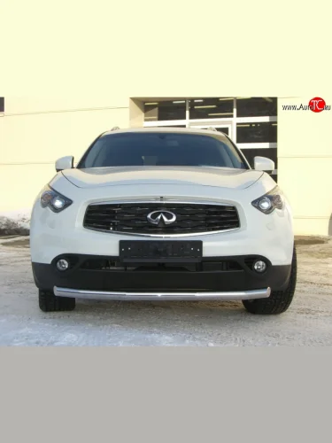 Одинарная защита переднего бампера SLITKOFF диаметром 63 мм INFINITI FX35 S51 дорестайлинг (2008-2011)