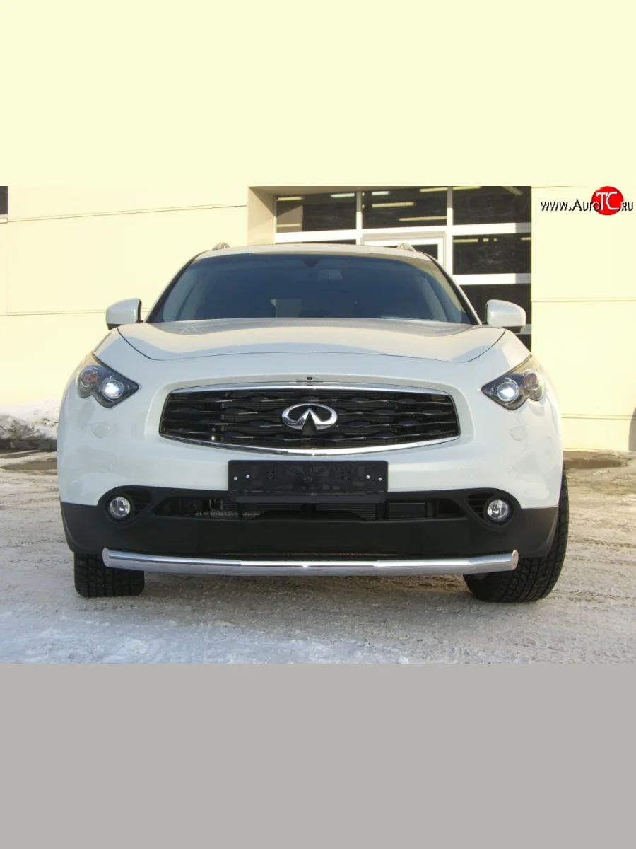 Одинарная защита переднего бампера SLITKOFF диаметром 63 мм INFINITI FX35 S51 дорестайлинг (2008-2011)  в Перми Пермском крае