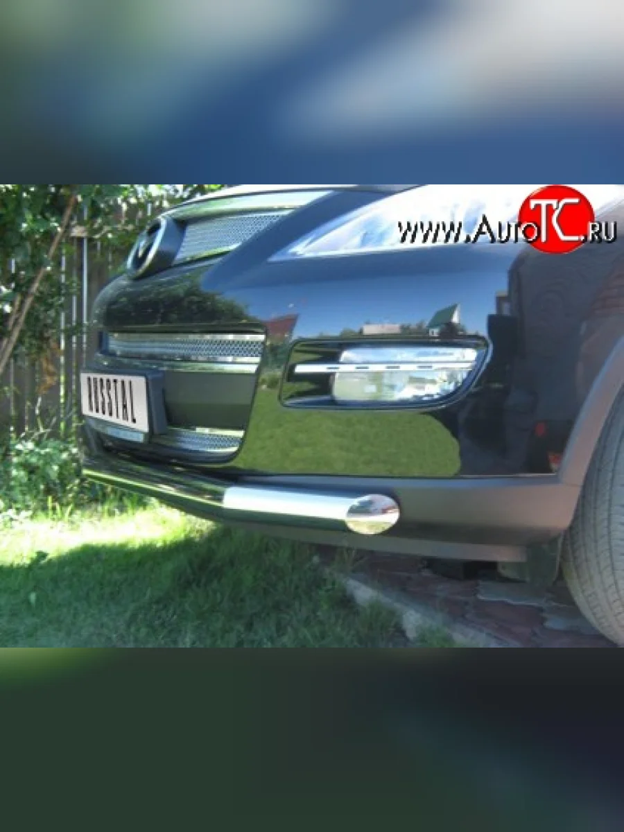 Одинарная защита переднего бампера Russtal диаметром 76 мм Mazda CX-9 TB дорестайлинг (2007-2009)  в Перми Пермском крае