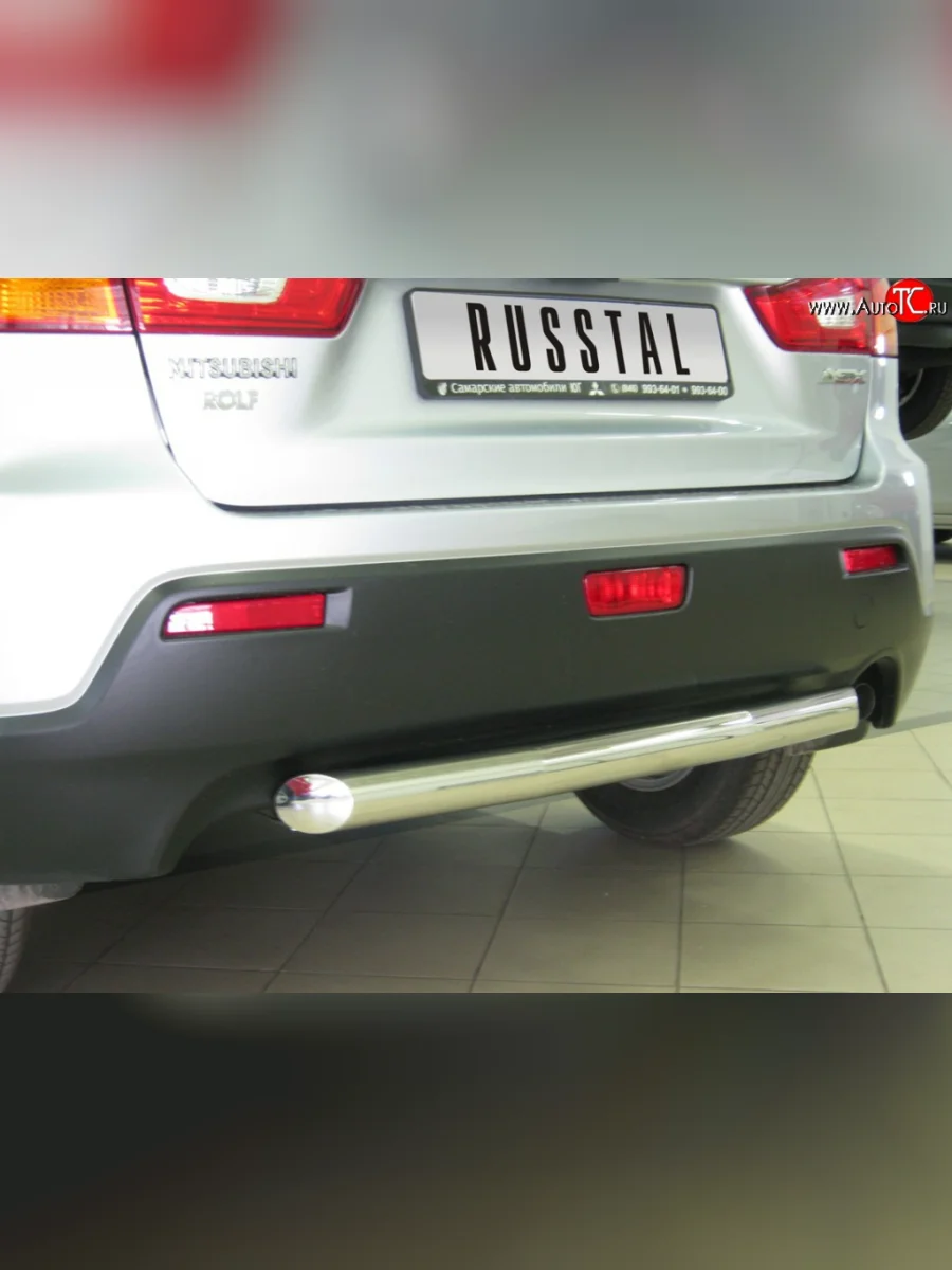 Защита заднего бампера (Ø63 мм, нержавейка) SLITKOFF  Mitsubishi ASX (2010-2012)  В Кинешме Ивановской области