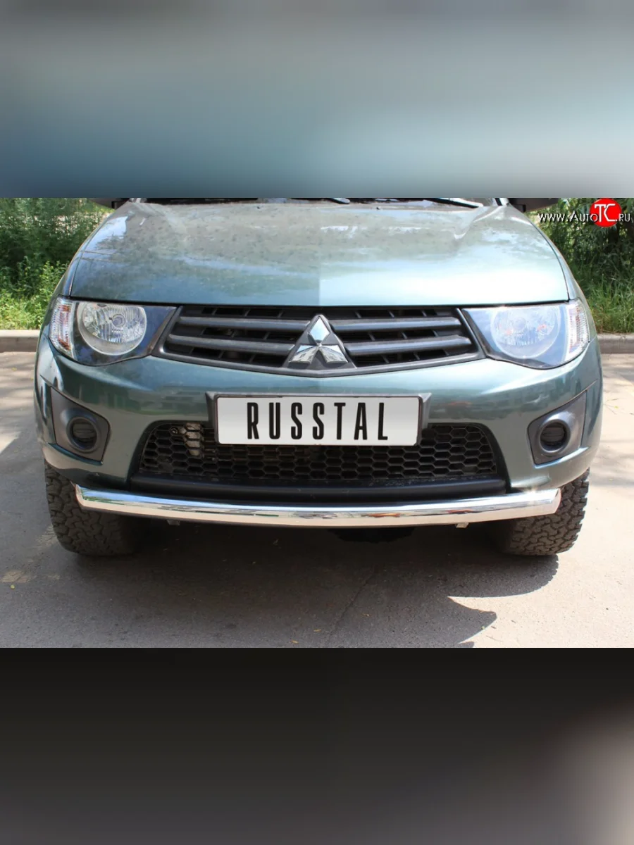 Одинарная защита переднего бампера SLITKOFF диаметром 76 мм  Mitsubishi L200 (2006-2014) 4  в Самаре Самарской области
