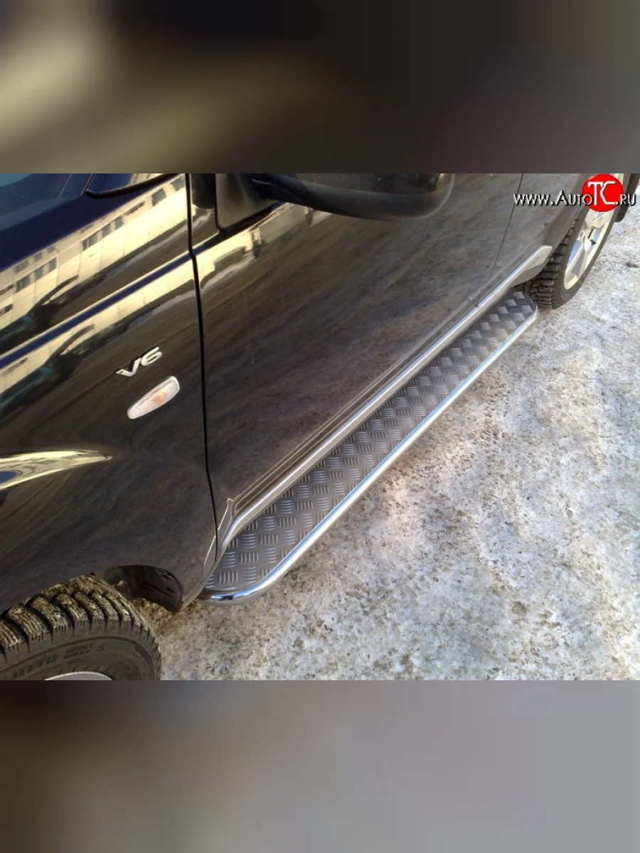 Широкая защита порогов SLITKOFF Mitsubishi Outlander XL (CW)  рестайлинг (2010-2013)  в Воронеже Воронежской области