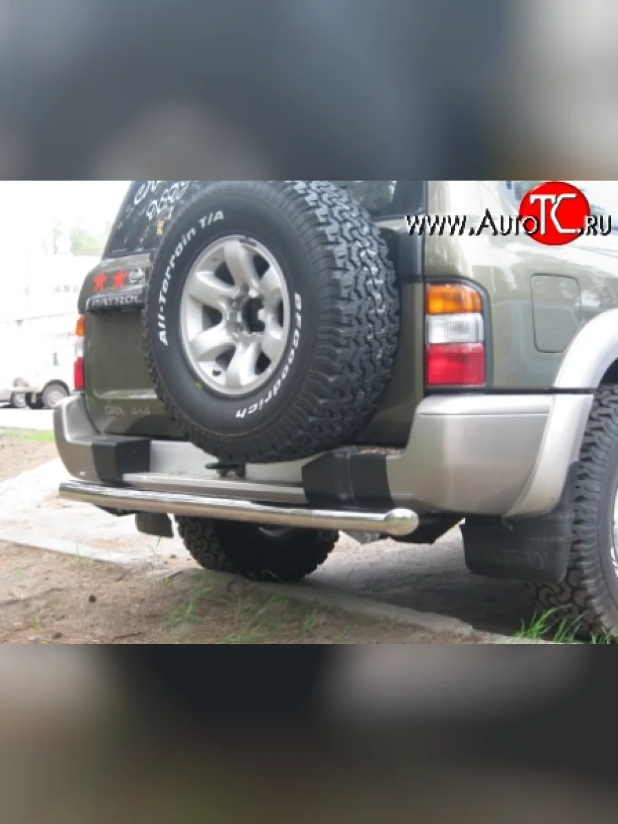 Защита заднего бампера (Ø76 мм, нержавейка) SLITKOFF  Nissan Patrol (1997-2004) 5  в Воронеже Воронежской области
