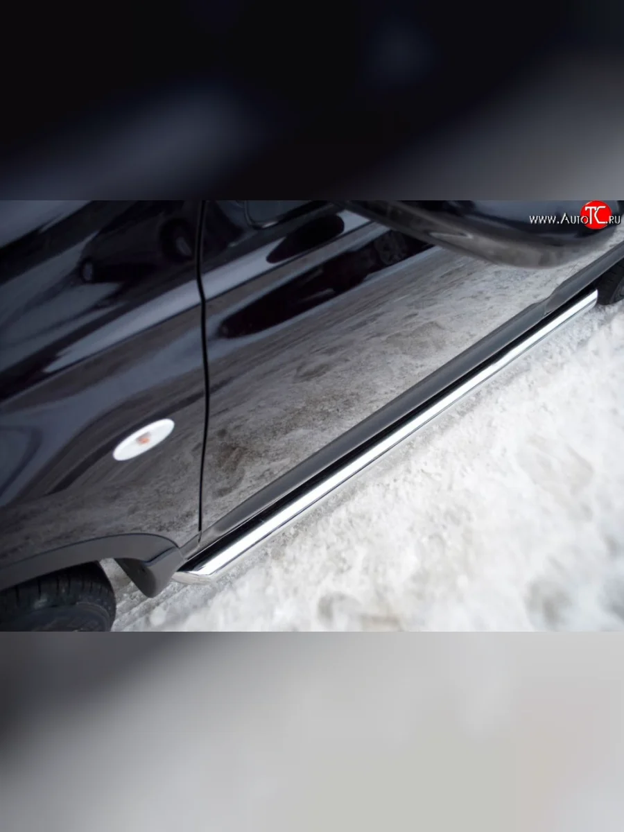 Защита порогов Russtal из круглой трубы диаметром 63 мм Nissan Qashqai +2 1 J10 дорестайлинг (2008-2010) (Защита порогов с со скосами на торцах (вариант 1))  в Воронеже Воронежской области