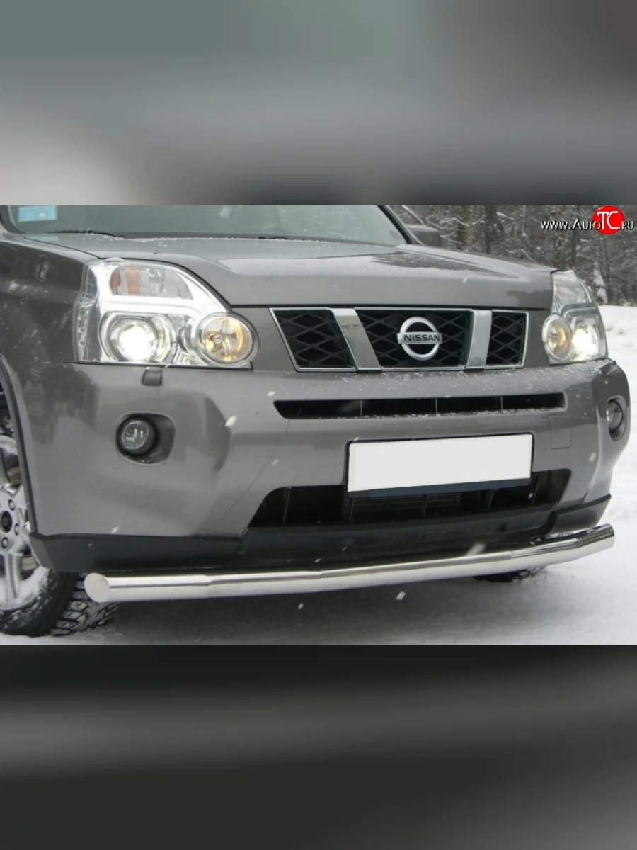 Одинарная защита переднего бампера SLITKOFF диаметром 63 мм Nissan X-trail 1 T30 дорестайлинг (2000-2003)  в Перми Пермском крае