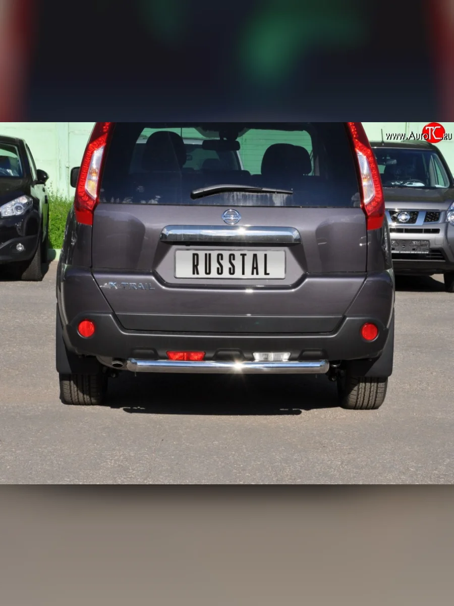 Защита заднего бампера (Ø63 мм, нержавейка) Russtal Nissan X-trail 2 T31 рестайлинг (2010-2015)  в Керчи Республика Крым