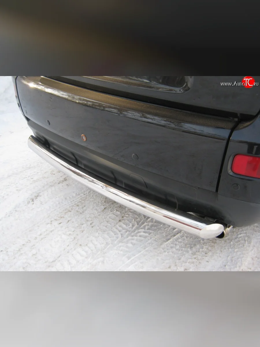 Защита заднего бампера (Ø76 мм, нержавейка) SLITKOFF  Peugeot 4007 (2007-2012)  в Воронеже Воронежской области