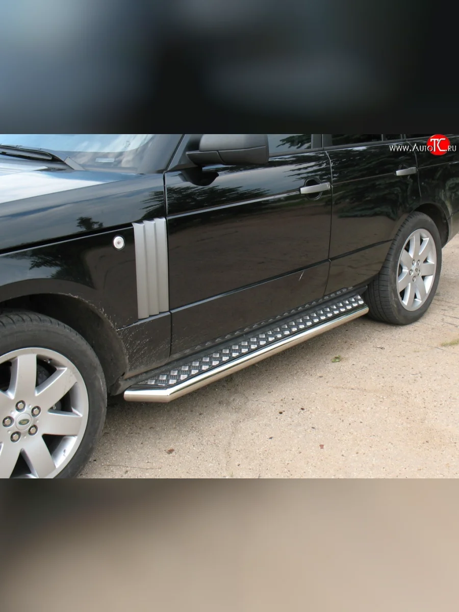 Широкая защита порогов Russtal Land Rover Range Rover Sport 1 L320 дорестайлинг (2005-2009)  в Перми Пермском крае