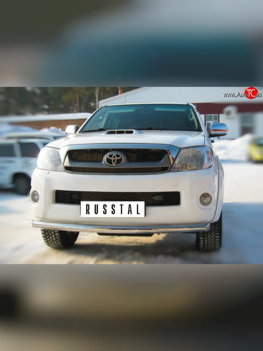 Одинарная защита переднего бампера SLITKOFF диаметром 63 мм  Toyota Hilux (2008-2011) AN10,AN20  в Самаре Самарской области