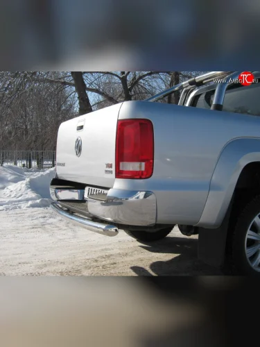 Защита заднего бампера (Ø76 мм, нержавейка) Russtal Volkswagen Amarok дорестайлинг (2009-2016)