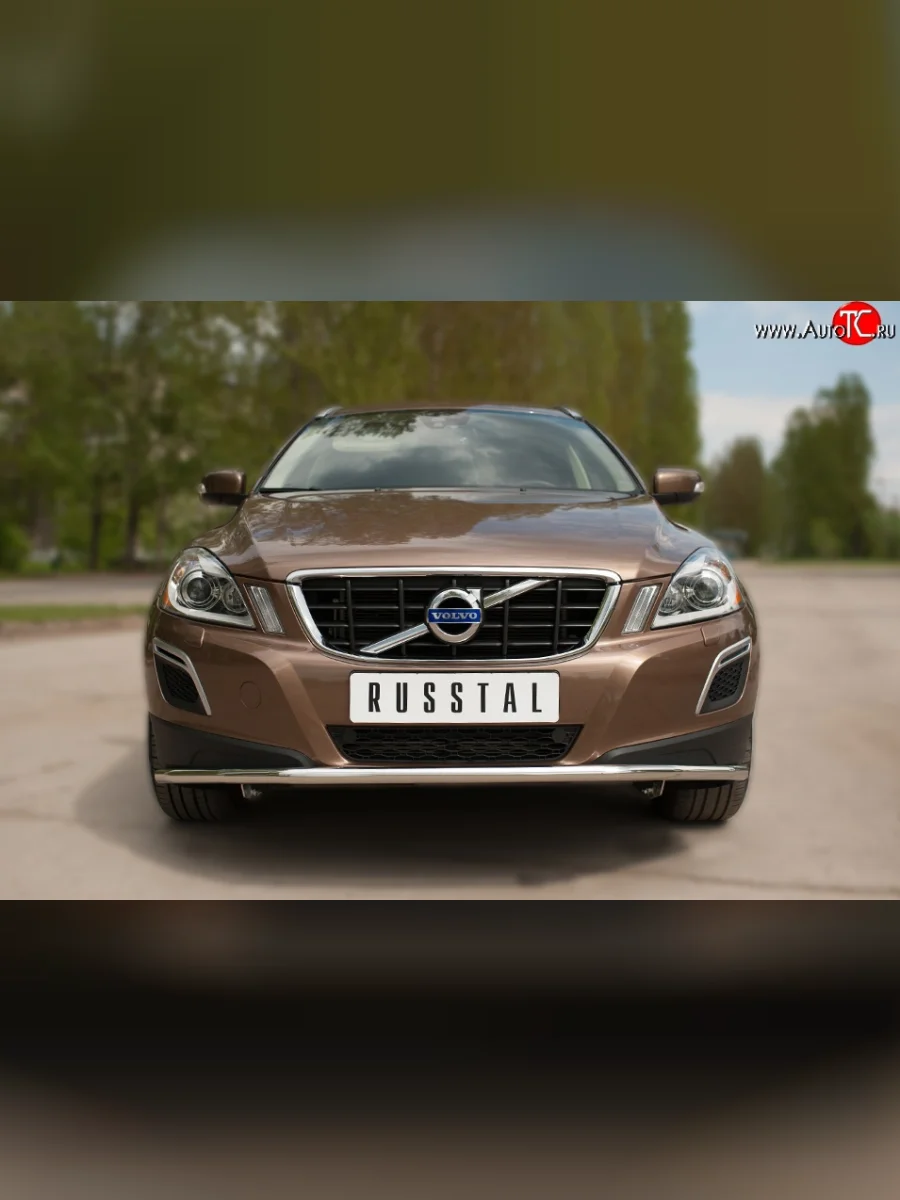 Одинарная защита переднего бампера диаметром 42 мм SLITKOFF Volvo XC60  дорестайлинг (2008-2013)  в Керчи Республика Крым