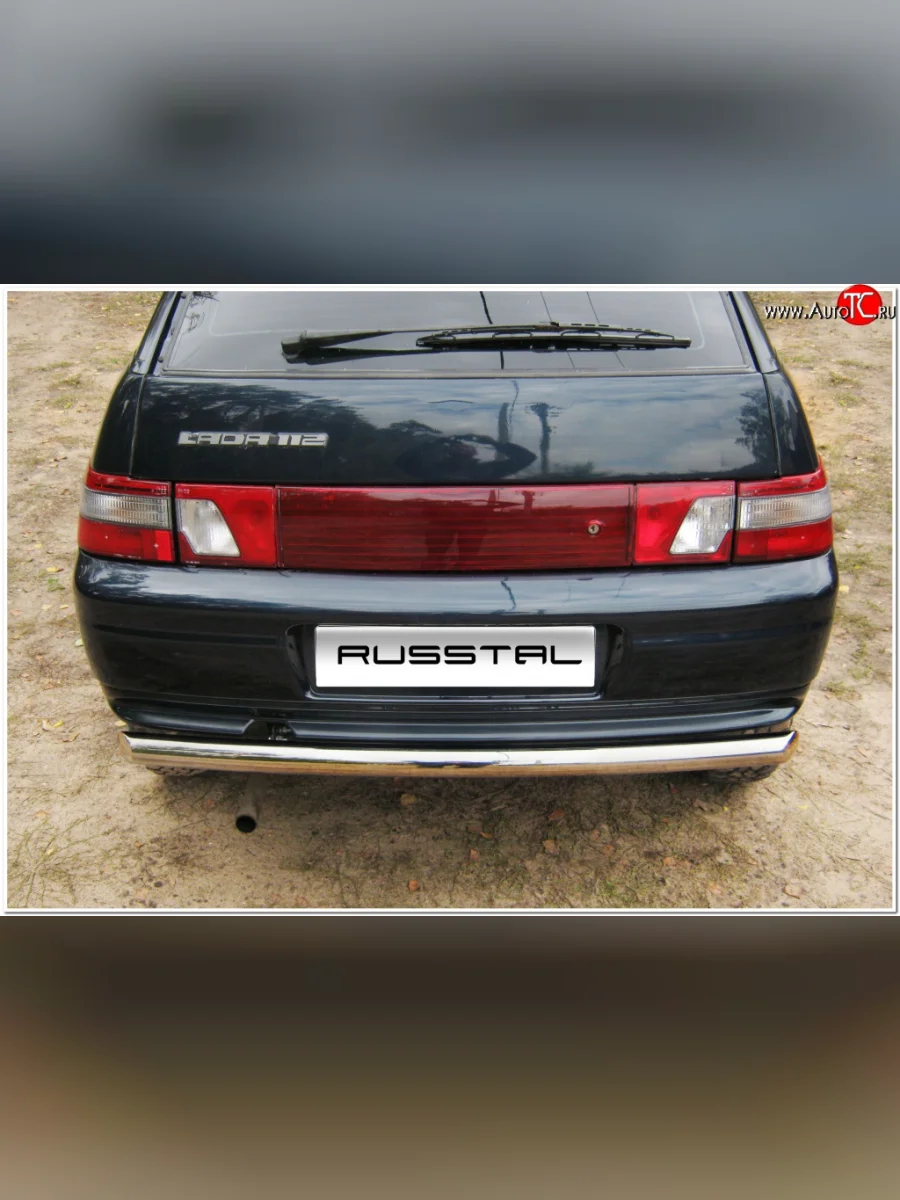 Защита заднего бампера (Ø76 мм, нержавейка) SLITKOFF Лада ВАЗ тарзан 3 (2001-2005)  в Керчи Республика Крым