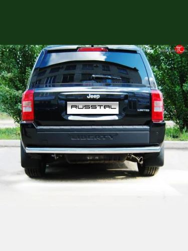 Защита заднего бампера (Ø63 мм, нержавейка) Russtal Jeep Liberty KJ дорестайлинг (2001-2004)