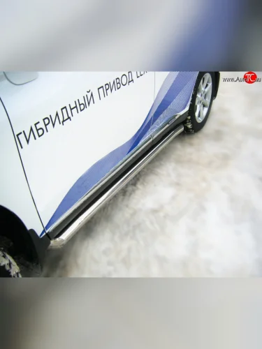 Защита порогов SLITKOFF из круглой трубы диаметром 76 мм Lexus RX270 AL10 дорестайлинг (2010-2012)