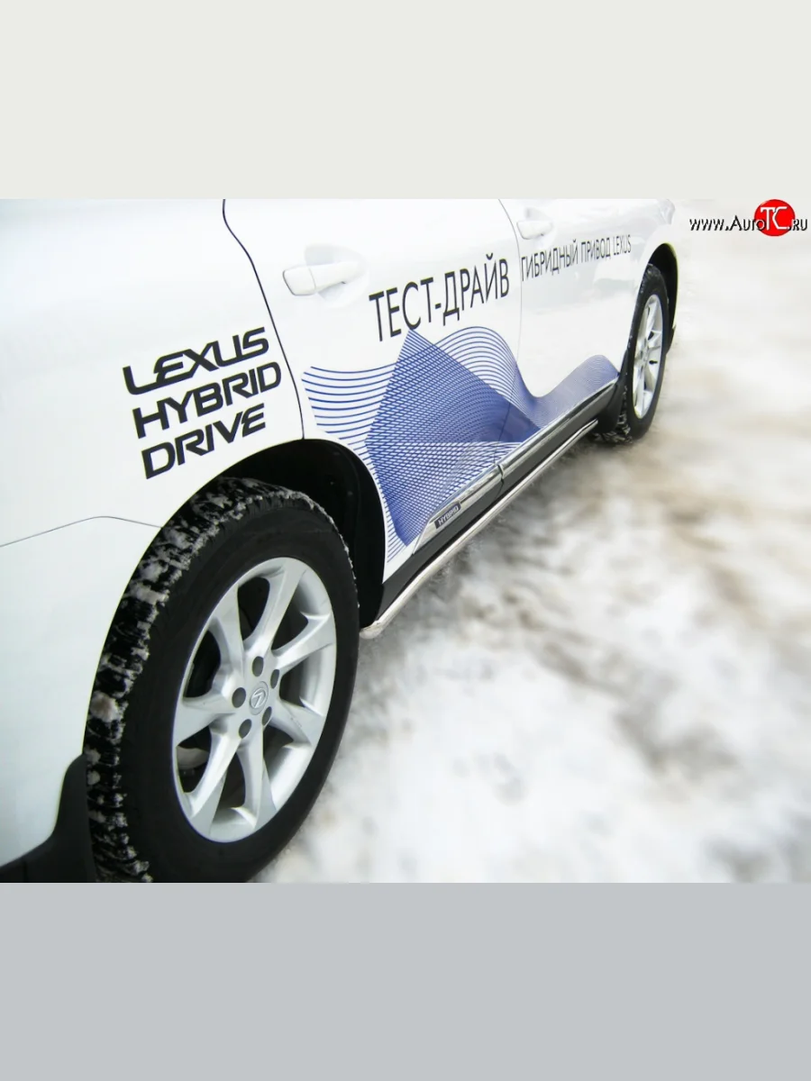 Защита порогов SLITKOFF из круглой трубы диаметром 42 мм Lexus RX270 AL10 дорестайлинг (2010-2012)  с доставкой в г. Керчь