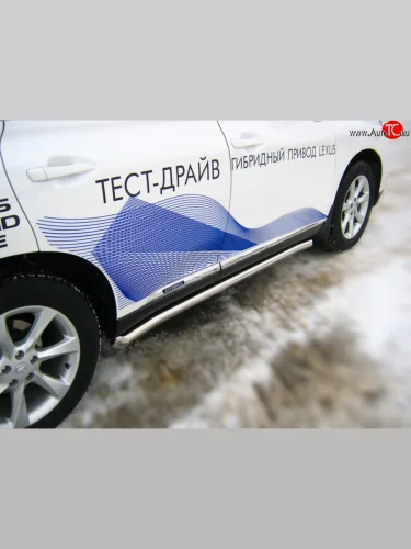 Защита порогов SLITKOFF из круглой трубы диаметром 63 мм Lexus RX270 AL10 дорестайлинг (2010-2012)