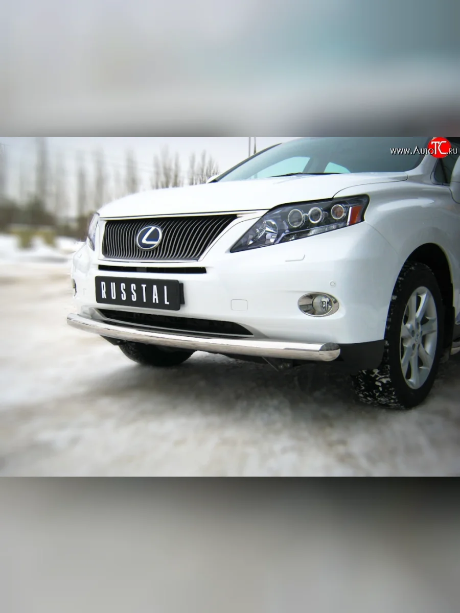 Одинарная защита переднего бампера SLITKOFF диаметром 76 мм Lexus RX270 AL10 дорестайлинг (2010-2012)  в Керчи Республика Крым
