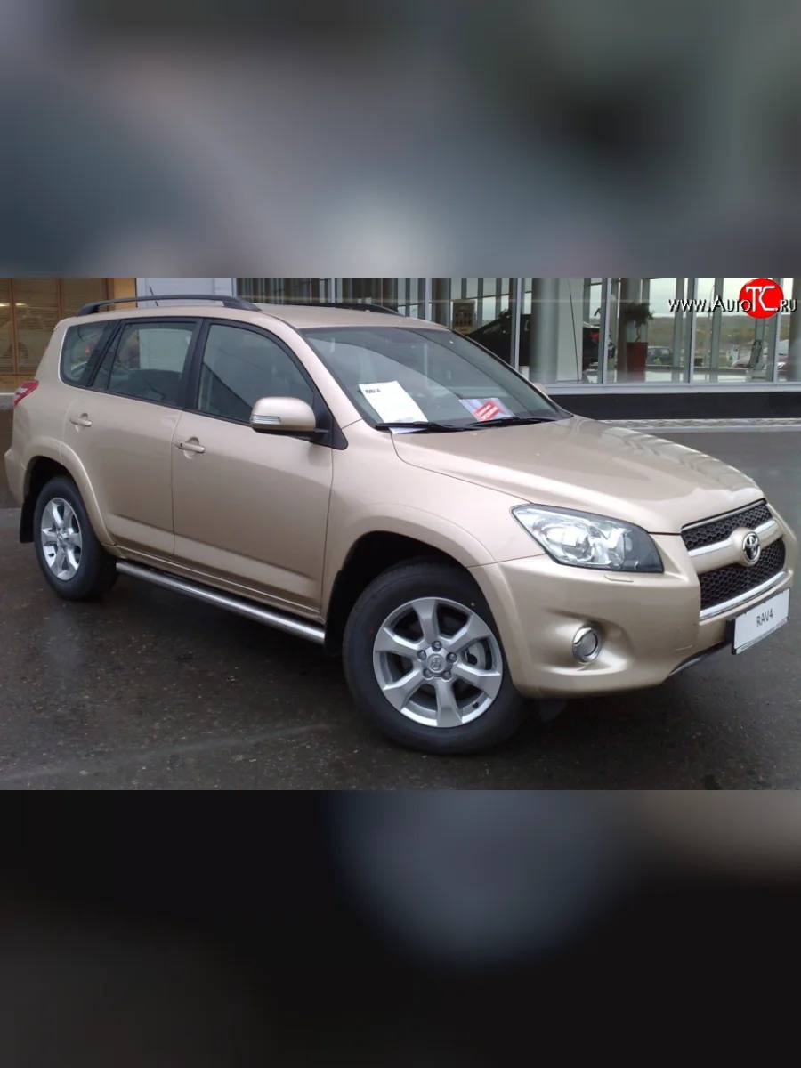 Защита порогов Russtal из круглой трубы диаметром 63 мм Toyota RAV4 XA30 5 дв. удлиненный дорестайлинг (2003-2008) (Защита порогов с со скосами на торцах (вариант 1))  в Керчи Республика Крым