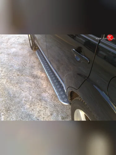 Широкая защита порогов SLITKOFF Toyota RAV4  XA30 (2010-2013) 5 дв. удлиненный 2-ой рестайлинг