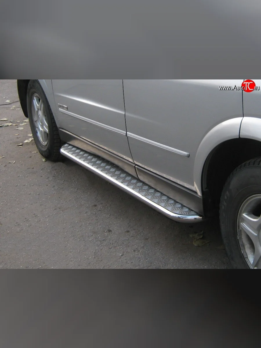 Широкая защита порогов SLITKOFF SSANGYONG Kyron дорестайлинг (2005-2007)  в Керчи Республика Крым