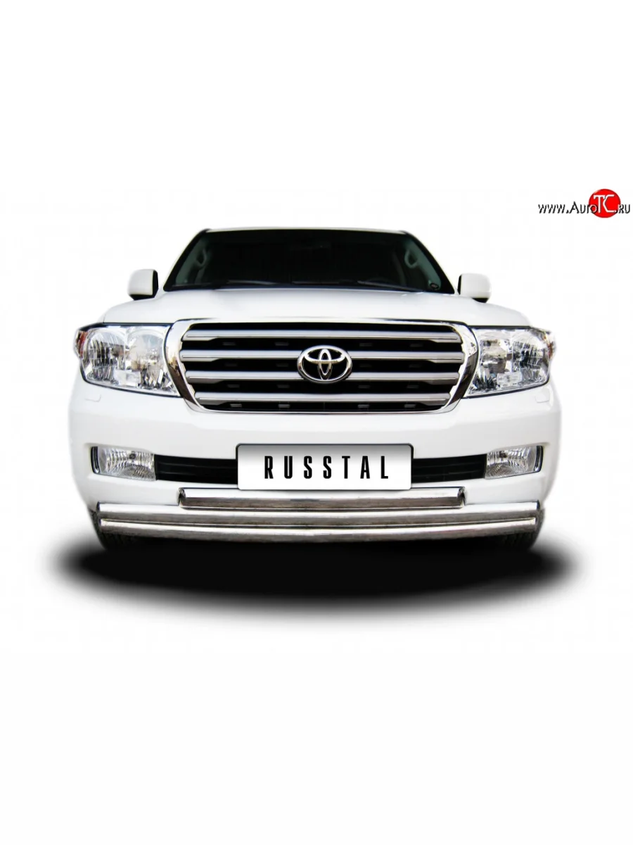 Тройная защита переднего бампера SLITKOFF из труб диаметром по 63 мм  Toyota Land Cruiser (2007-2012) 200  В Кинешме Ивановской области
