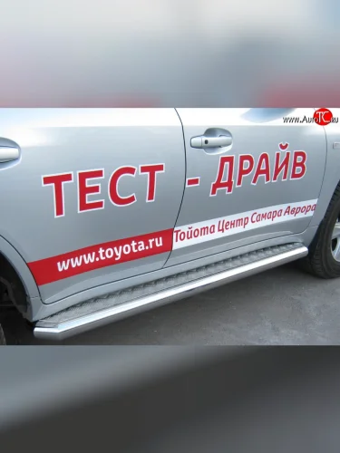 Широкая защита порогов SLITKOFF Toyota Land Cruiser  200 (2007-2012) дорестайлинг