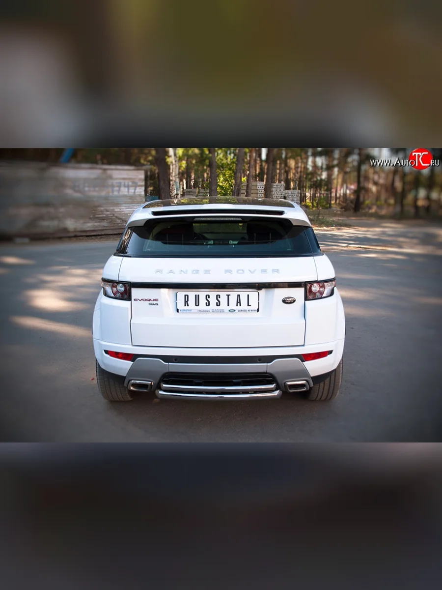 Защита заднего бампера (к-я DYNAMIC, Ø63 и 42 мм, нержавейка) SLITKOFF  Land Rover Range Rover Evoque (2011-2015) 1 L538  с доставкой в г. Самара
