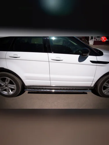 Защита порогов Russtal из овальной трубы с проступью (Dynamic) Land Rover Range Rover Evoque 1 L538 дорестайлинг 5 дв. (2011-2015)