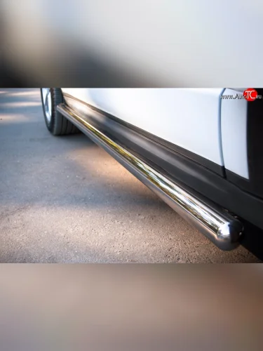 Защита порогов SLITKOFF из круглой трубы с закругленными торцами диаметром 63 мм (Dynamic) Land Rover Range Rover Evoque  1 L538 (2011-2015) дорестайлинг 5 дв.